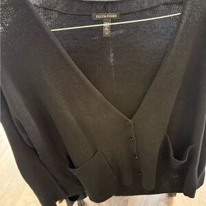 Eileen Fisher Women's Black Cardigan Sweater